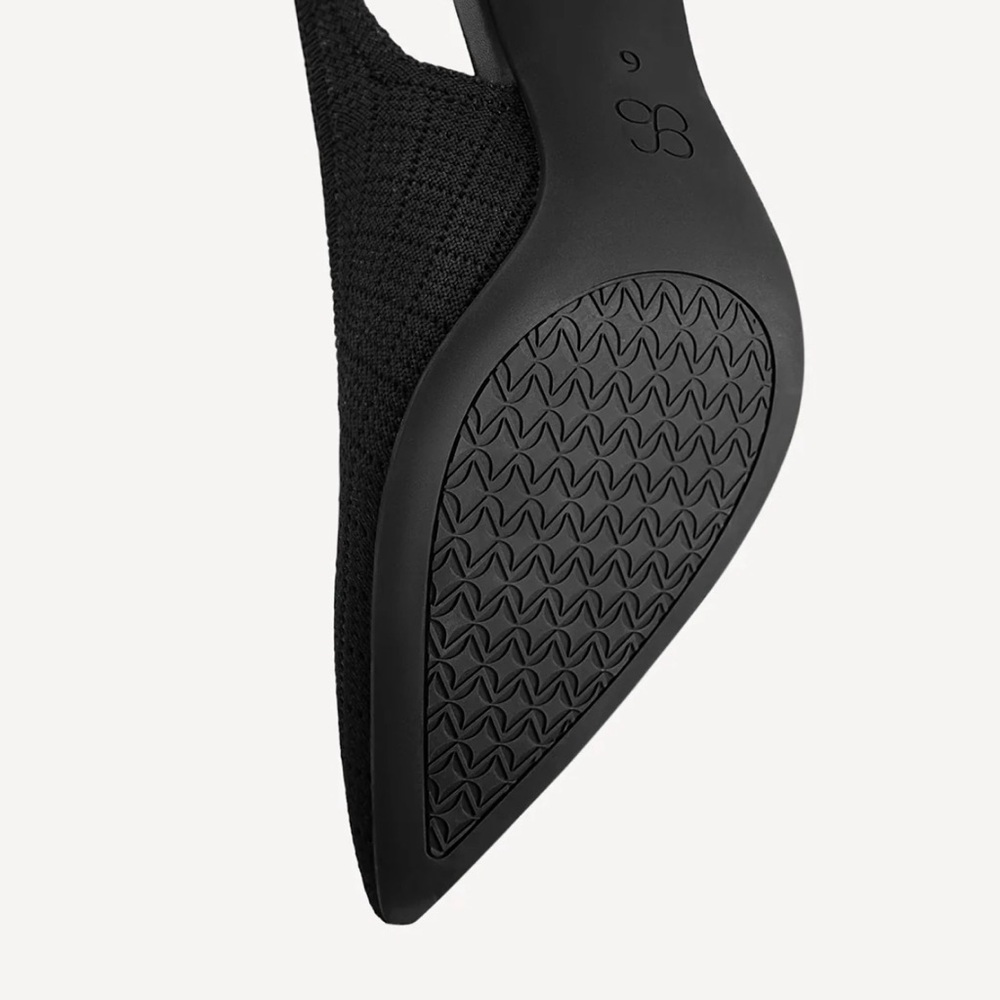 New Cosy Island EverLush Black Bowknot Pointed Toe Heeled Slingback Size 10 - Picture 5 of 12